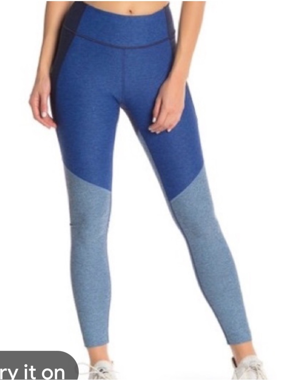 Outdoor Voices Leggings Womens M Blue Gray Black Colorblock 7/8 High Rise Yoga